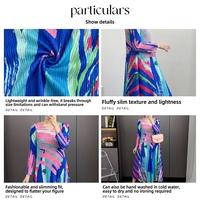 Nouvelle collection Printemps 2025 Miyake – Robe midi décontractée imprimée haut de gamme pour femme, plissée, élégante, grande taille, avec décoration froncée