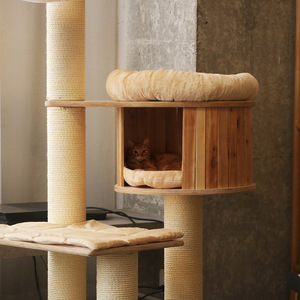 Árbol para gatos grande de 75x56x173cm con poste rascador de sisal, nido de madera y 4 niveles para gatos de interior - Product Image 3