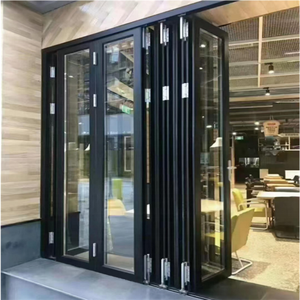 Porte pliante en aluminium à rupture de pont <span class=keywords><strong>thermique</strong></span> robuste, double <span class=keywords><strong>vitrage</strong></span> <span class=keywords><strong>isolant</strong></span>, porte patio bi-pliante pour villa - Product Image 4
