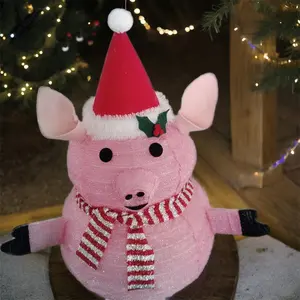 24 인치 텔레스코픽 핑크 돼지 실내 및 실외 휴일 장식 디 왈리에 대한 새로운 디자인 폴리에스터 철 파티 및 학교 장식