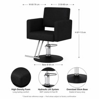 Fauteuil de Barbier Professionnel avec Repose-Pieds et Base Large de 50 cm pour Salons de Coiffure et de Beauté – Équipement de Coiffage en Gros