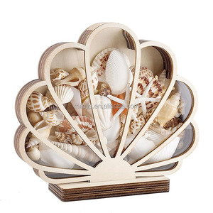 Scatola Porta Conchiglie in Legno, Espositore Decorativo Costiero, Contenitore per Conchiglie, Decorazione per <span class=keywords><strong>Casa</strong></span> al <span class=keywords><strong>Mare</strong></span>, Ricordo e Souvenir, <span class=keywords><strong>Arredamento</strong></span> Costiero per la <span class=keywords><strong>Casa</strong></span> - Product Image 6