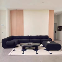 Forme incurvée tapissée par luxe B2B de sofa modulaire pour les projets à extrémité élevé de salon
