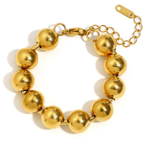 Women's French Style Luxury Elegant Versatile <strong>Bracelet</strong> 304 Stainless Steel 18K Gold Plated <strong>Large</strong> Ball <strong>Bead</strong> <strong>Bracelet</strong> Non-Fading - Product Image 4