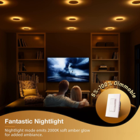Plafonniers encastrés LED ultra-minces de 4 pouces CCT sélectionnable, lumière nocturne mince avec boîte de jonction