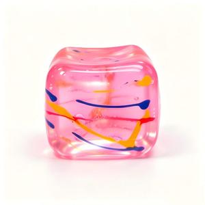 Balle anti-stress Kawaii en forme de cube de glace marbré, transparente, à motifs colorés, solide, à presser, jouet sensoriel pour soulager l'anxiété, idéale pour les fêtes - Product Image 4