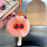 Porte-clés Pompon Mignon Kawaii de Haute Qualité, Doux, Moelleux, au Design Exquis et Léger, pour Sac à Dos ou Clés de Voiture