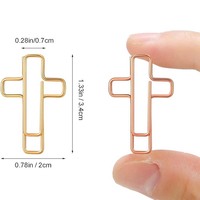 LISI Mignons trombones et signets en forme de croix Pinces amusantes pour le bureau ou l'école Cadeaux en métal durable