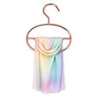 Cintres d'affichage de serviettes en métal doré Double couche écharpe manteau Hijab organisateur Ellipse motif élégant elliptique 2 boucles Design