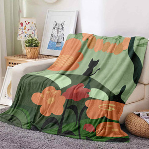 Phim Hoạt Hình In Trẻ Em Vui Vẻ Dễ Thương Mềm <span class=keywords><strong>Polyester</strong></span> Flannel Có Thể Được Tùy Chỉnh Bán Buôn Giường Dã Ngoại Chăn Ném - Product Image 1