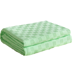 Plaid en tricot Raschel 100 % coton de luxe, motif uni, texture douce et confortable, grande taille pour canapé double, hôtel, maison, quatre saisons - Product Image 1