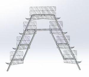 Jaula para Pollos de 4 Niveles y 4 Puertas Tipo A, 128 Aves, 1880x2400x1700mm, Equipo Avícola Galvanizado - Product Image 2