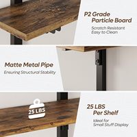 Étagères flottantes pour mur, étagères de cuisine de 24 pouces fixées au mur, étagère de bar à café à 3 niveaux avec supports pliables,