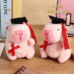 Vente en gros de porte-clés en peluche de capybara kawaii de 12 cm, en coton doux, peluche, anti-stress, cadeaux commémoratifs de remise de diplôme - Product Image 6