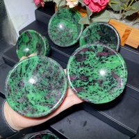 Vente en gros de pierres précieuses naturelles : Zoisite rubis, bol rond, cristal sculpté réactif aux UV pour la guérison et la décoration intérieure