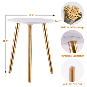 Hiện đại cà phê Trắng cuối bảng gỗ tròn bên bảng với chân vàng cho phòng khách phòng ngủ đồ nội thất nhà - Product Image 3