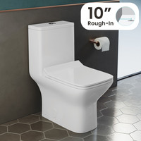 Cuvette de toilette monobloc à double chasse d'eau pour salle de bain WC carré allongé avec caractéristiques standard haut de gamme