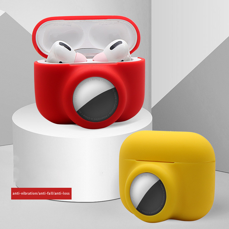 Aibangjia 2 в 1, чехол с биркой, жидкий Мягкий силиконовый чехол с трекером для Airpods Pro, защитный чехол для Airtag
