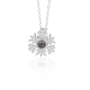 Bijoux fantaisie, collier en argent 925 avec zircon, projection photo « Je t'aime » en 100 langues, fiançailles, mariage, fête, écologique - Product Image 5
