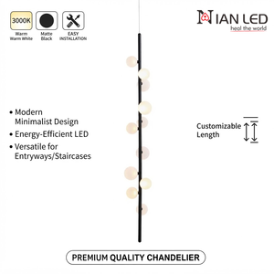 Luminaire d'hôtel résidentiel de forme allongée avec télécommande, construction en acrylique et acier, garantie de 3 à 5 ans - Product Image 1