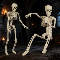 Cadre suspendu en plastique de 40 cm en forme de squelette simulé pour décoration de fête d'Halloween, maison hantée, bar, accessoires d'effaroucheur, utilisation intérieure
