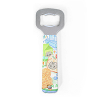 Nuevo Abridor de Botellas Plano de Acero Inoxidable, Abridor de Botellas Profesional para Hotel, Abridor de Botellas de Cerveza con Diseño de Anime y Dibujos Animados