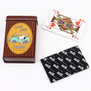 Custom Logo High End Casino High Quality Waterproof 100% PVC Poker Cards With Custom Tin Box