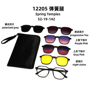 最新时尚男女通用TR夹式太阳镜，带5个极性镜片，方便蓝色和黑色镜框，镜片上有定制标志 - Product Image 5