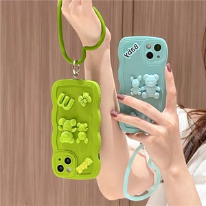 3D cartone animato orso coniglio cassa del telefono delle ragazze <span class=keywords><strong>Cover</strong></span> del telefono di colore puro <span class=keywords><strong>Cover</strong></span> per <span class=keywords><strong>iPhone</strong></span> 15 Plus 14 13 12 <span class=keywords><strong>11</strong></span> - Product Image 1