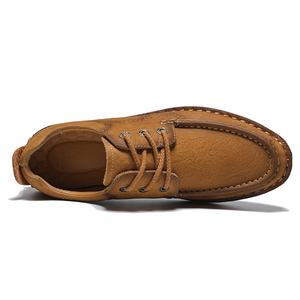 Suministro de fábrica, acepta OEM, capa de puño de alto nivel, cuero de vaca con cordones, zapatos casuales hechos a mano para papá para hombres - Product Image 3