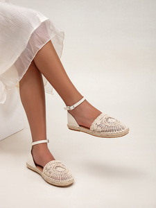 Nuevas <span class=keywords><strong>sandalias</strong></span> de verano con punta cerrada para mujer, <span class=keywords><strong>sandalias</strong></span> informales con <span class=keywords><strong>plataforma</strong></span> <span class=keywords><strong>plana</strong></span> de cuerda de cáñamo, alpargatas - Product Image 4