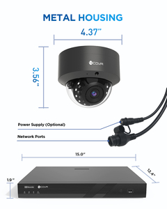 4COVR 4K 8MP PoE Sicherheitskamerasystem IK10 Outdoor IP-Dome-Kamera mit KI-Gesichtserkennung, Weitwinkelobjektiv, H.265 16-Kanal NVR-Kameraset - Product Image 4
