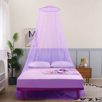 Moustiquaire Conique Pliée Simple et Colorée Violette pour Lit Adulte et Bébé