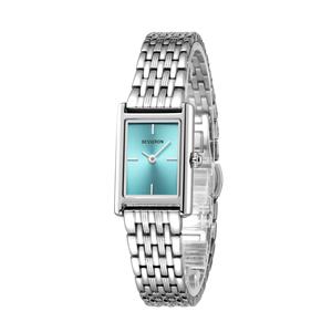 Montre tendance 2026 en acier inoxydable, bracelet à 7 maillons, boîtier rectangulaire noir 19 mm, montre à quartz pour femme, 5 ATM - Product Image 4