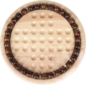 Classico artigianale 9 ''tavola solitario in legno, 33 sfere di legno lisce, singolo gioco mentale strategico per bambini e adulti - Product Image 2