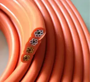 Кабель плоский электрический Jianglong 71F/TVVB, мягкий, гибкий, экранированный, для лифтов и мостовых кранов, для гальванических работ - Product Image 1