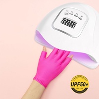 Gants anti-UV pour salon de manucure, protection solaire UPF50+, sans doigts, pour gel et manucure, protection contre les rayons UV, gants demi-doigts, protection solaire