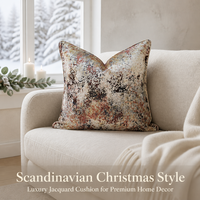 Housse de coussin décorative jacquard aquarelle abstraite de Noël personnalisée, velours multicolore de luxe, fabrication directe OEM