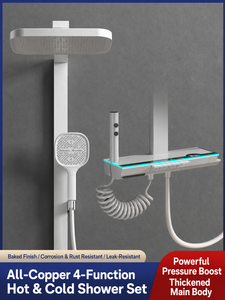 Ensemble de douche pluie de luxe avec système de mitigeur thermostatique en aluminium, robinet mural pour salle de bain moderne, hôtel et usage extérieur - Product Image 2