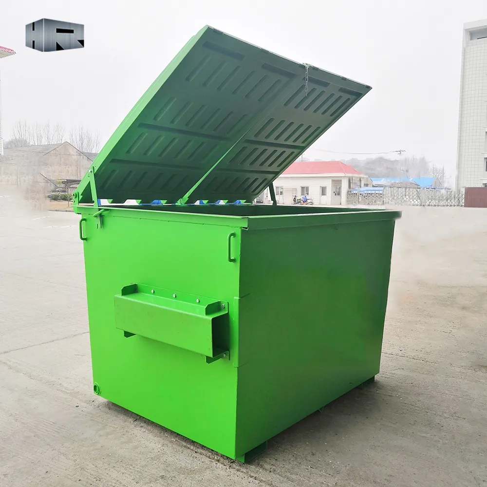 Stalen Afvalcontainers Aan De Voorkant Beheren Afvalrecycling