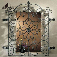 QUYANG, decoración exterior personalizada, barandillas de ventana occidental, barandilla de Metal, protector de VENTANAS DE HIERRO fundido negro