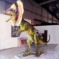 Modèle de dinosaure Dilophosaurus réaliste grandeur nature en acier pour parcs d'attractions, parcs d'aventure et espaces extérieurs, à vendre