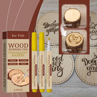 Kit de 3 stylos de pyrogravure Jue Fish, durables, longue durée, à chaleur contrôlée, pour pyrogravure DIY
