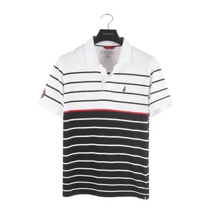 Stockpapa Nautical Men's Striped polo shirts 100% cotton Nice quality Leisure factory inventory polo shirts stock clearance