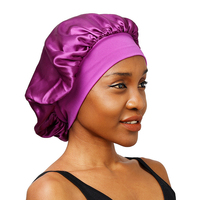 Accessoires pour cheveux personnalisés en gros, logo RTS, lot de 2, bande élastique, grande taille, bonnets en satin, bonnet de nuit en satin pour femmes