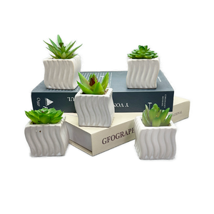 Mini planta suculenta de imitación de cerámica Artificial, pequeña decoración del hogar para interior y exterior para escritorio de oficina y bonsái de jardín - Product Image 5