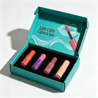 Boîte d'expédition cosmétique en carton ondulé personnalisée pour rouge à lèvres avec pelliculage mat, estampage à chaud et insert sur mesure