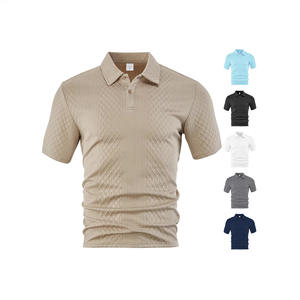 Camiseta Polo Jacquard de Color Sólido, Transpirable y Ligera para Hombre, Estilo Europeo Americano, Manga Corta, Informal, Tallas M, L, XL, XXL - Product Image 4