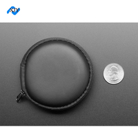 Étui rigide rond en EVA personnalisé avec logo, pochette portable à fermeture éclair avec sangle élastique pour accessoires électroniques, fabricant d'étuis en EVA