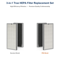 Set Filter Pengganti HEPA Asli H13 H14, Filter Pembersih Udara CADR Tinggi 3-in-1 Karbon Aktif Kelas Medis Rumah Tangga Ukuran Besar